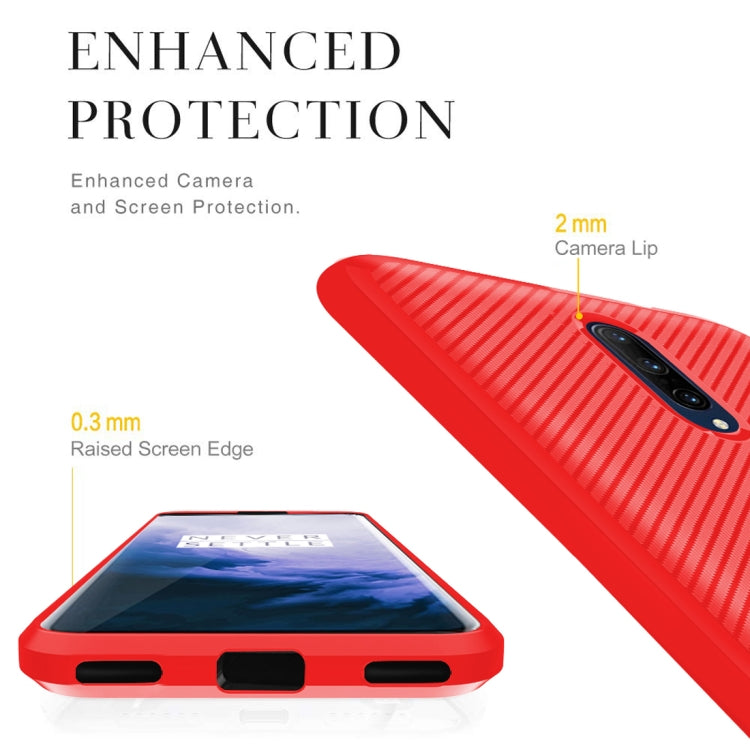 For OnePlus 7T Pro Carbon Fiber Texture Shockproof TPU Protective Case