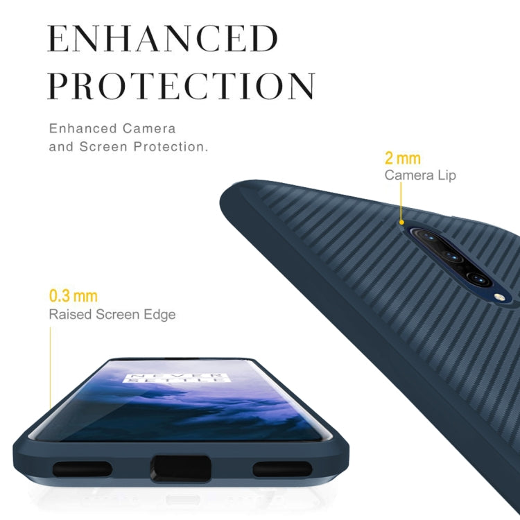 For OnePlus 7T Pro Carbon Fiber Texture Shockproof TPU Protective Case