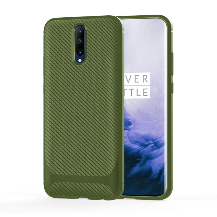 For OnePlus 7T Pro Carbon Fiber Texture Shockproof TPU Protective Case