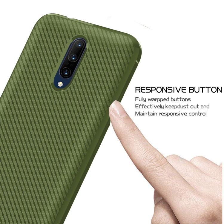 For OnePlus 7T Pro Carbon Fiber Texture Shockproof TPU Protective Case
