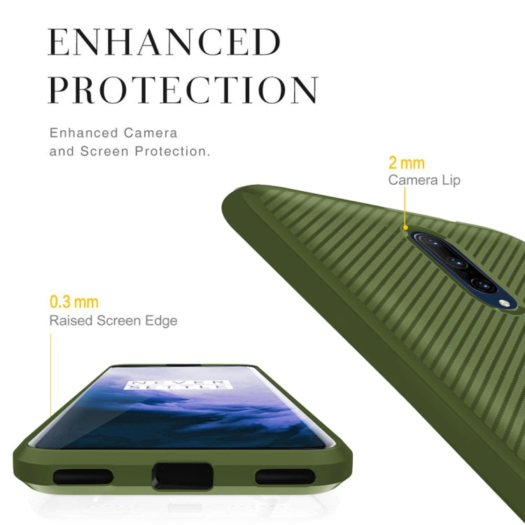 For OnePlus 7T Pro Carbon Fiber Texture Shockproof TPU Protective Case