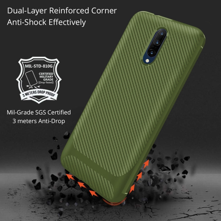 For OnePlus 7T Pro Carbon Fiber Texture Shockproof TPU Protective Case