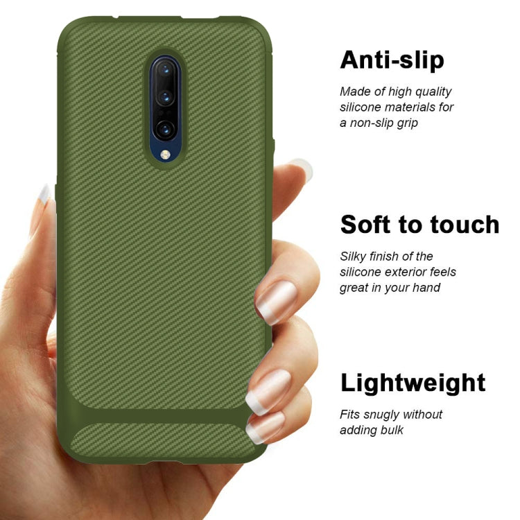 For OnePlus 7T Pro Carbon Fiber Texture Shockproof TPU Protective Case