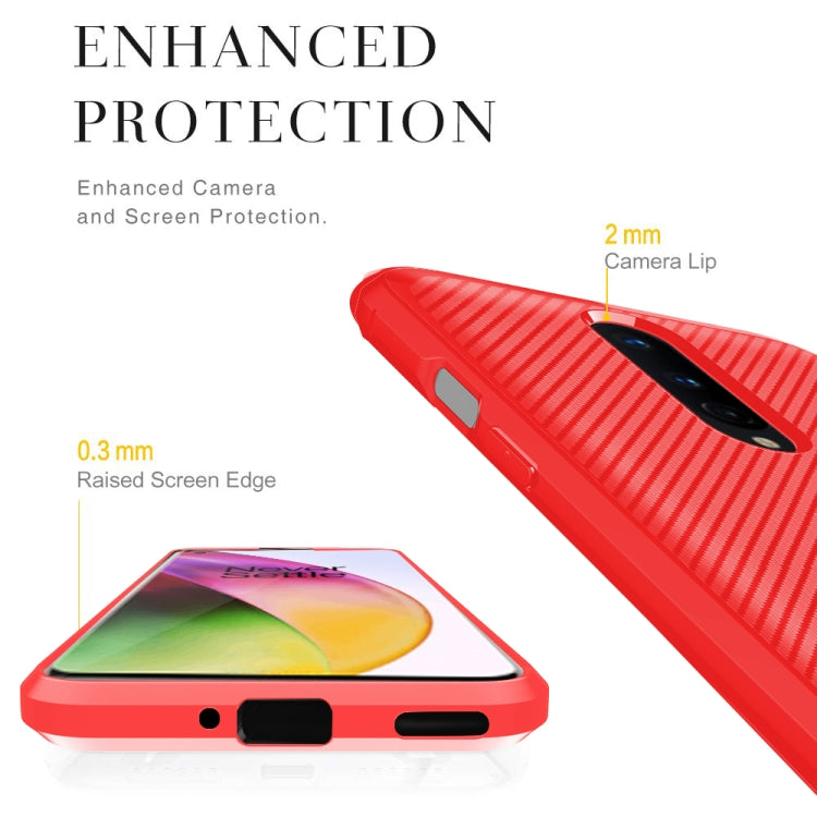 For OnePlus 8 Carbon Fiber Texture Shockproof TPU Protective Case