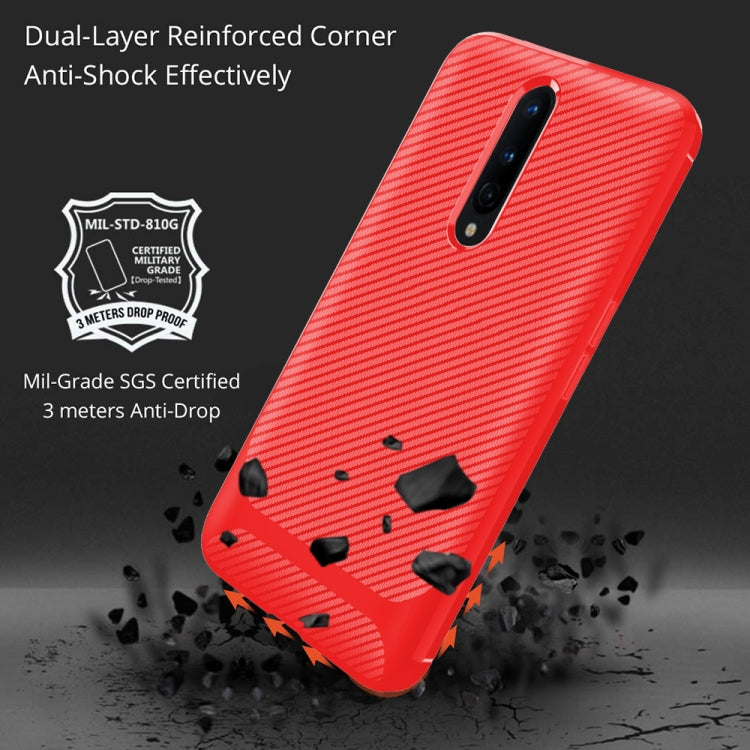 For OnePlus 8 Carbon Fiber Texture Shockproof TPU Protective Case