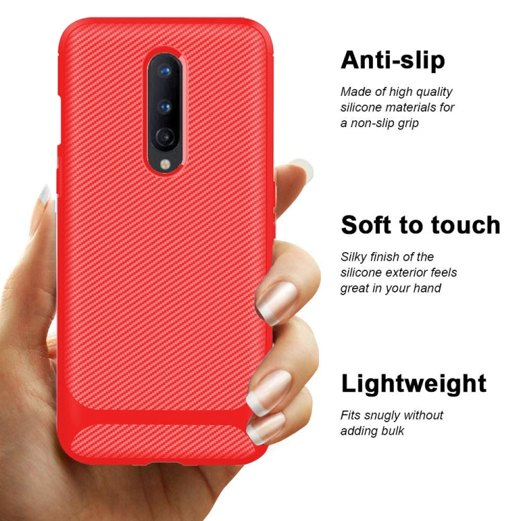 For OnePlus 8 Carbon Fiber Texture Shockproof TPU Protective Case