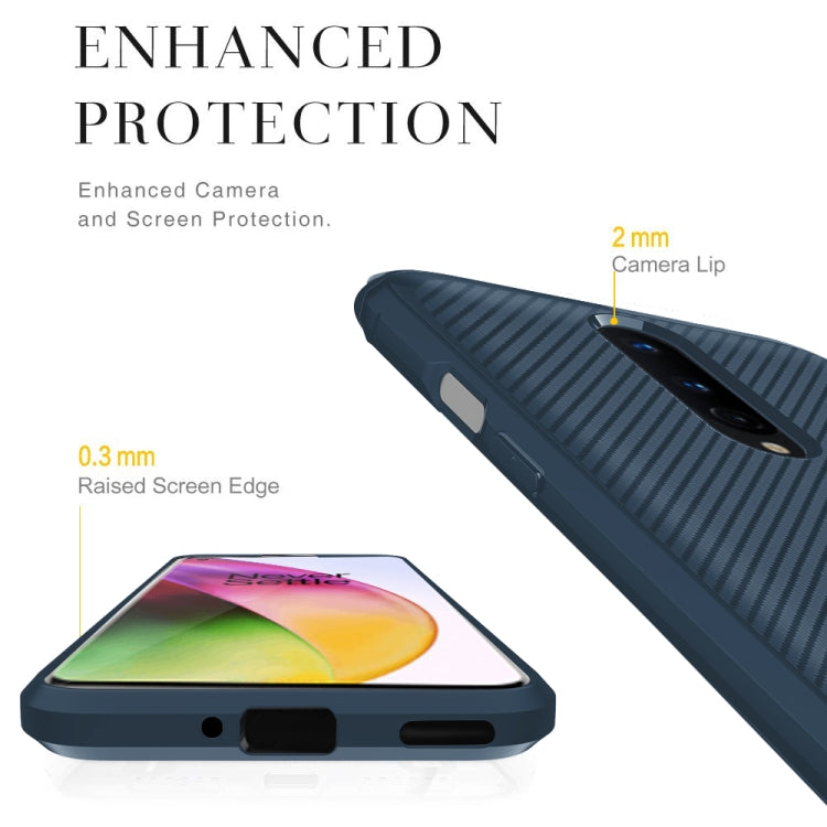 For OnePlus 8 Carbon Fiber Texture Shockproof TPU Protective Case