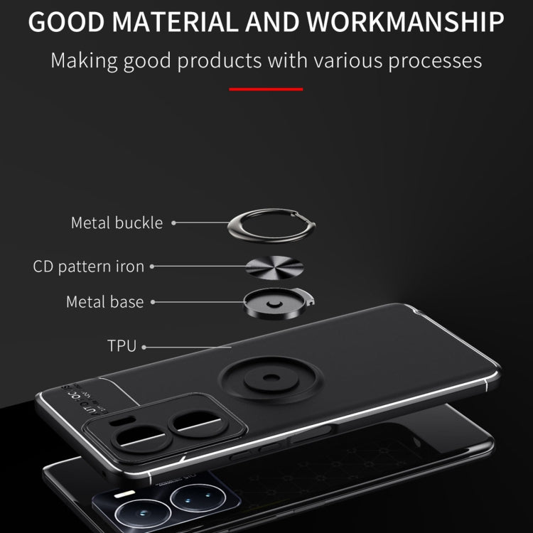 For vivo iQOO Z6 5G Metal Ring Holder TPU Phone Case