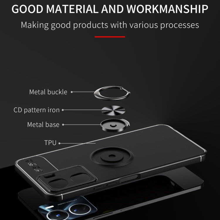For vivo Y16 Metal Ring Holder TPU Phone Case
