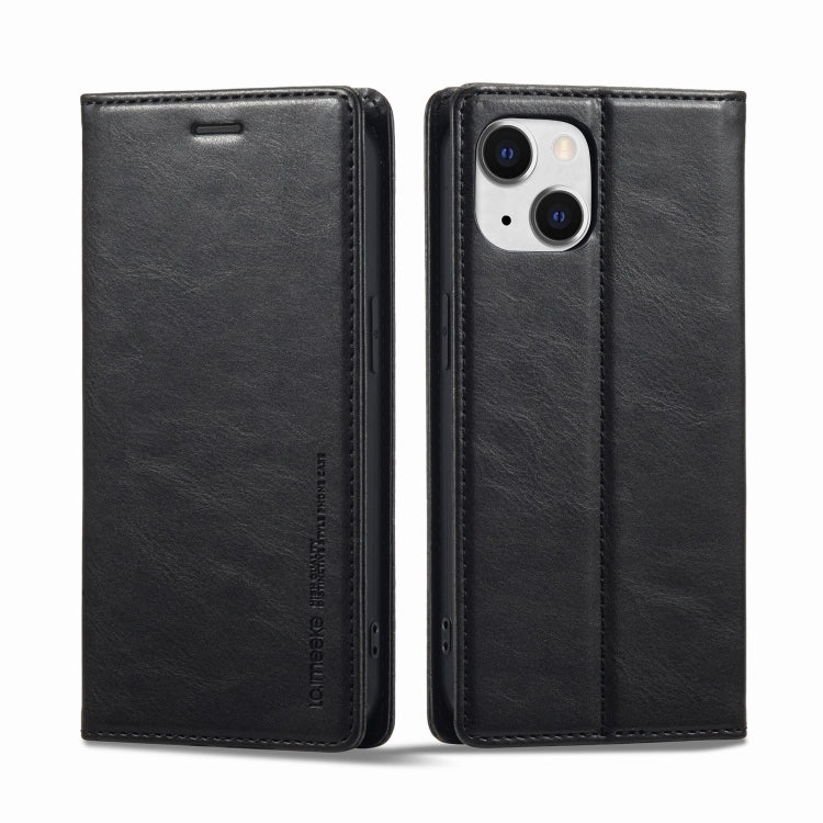 For iPhone 13 LC.IMEEKE RFID Anti-theft Leather Phone Case