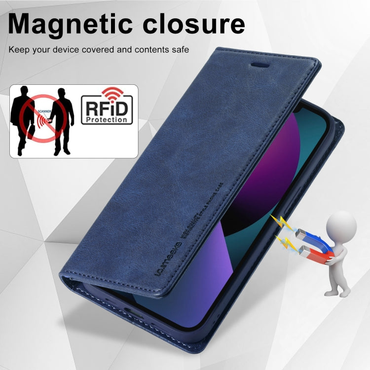 For iPhone 13 LC.IMEEKE RFID Anti-theft Leather Phone Case