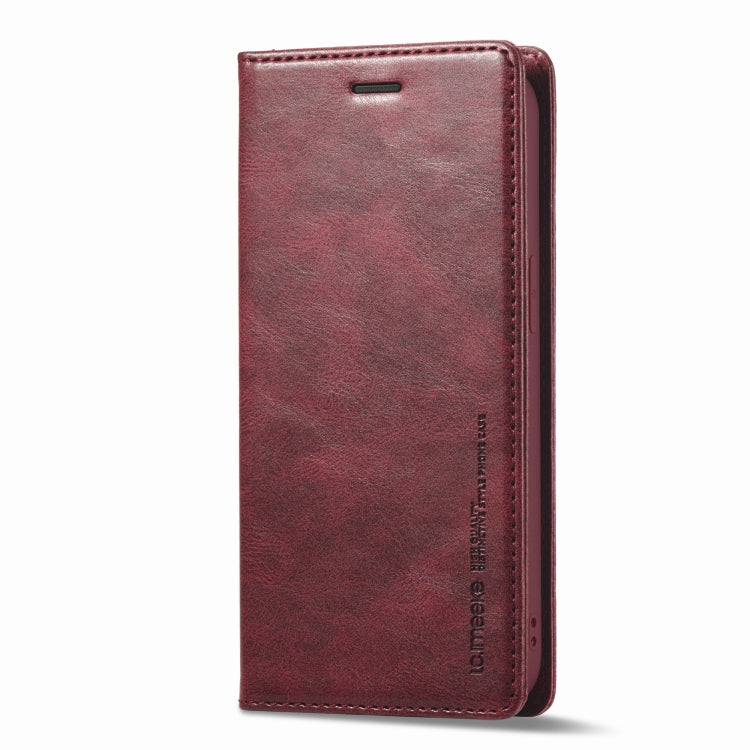 For iPhone 13 LC.IMEEKE RFID Anti-theft Leather Phone Case