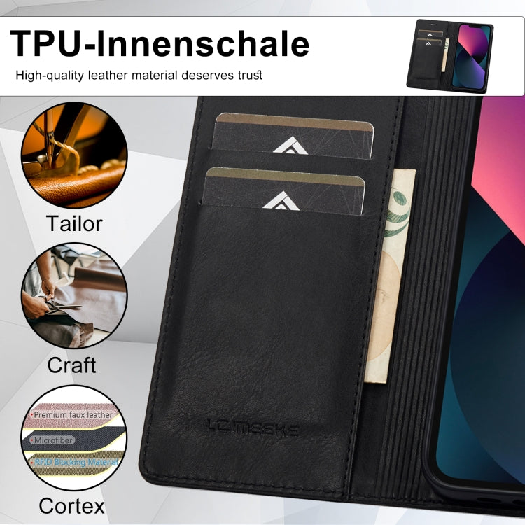 For iPhone 13 Mini LC.IMEEKE RFID Anti-theft Leather Phone Case