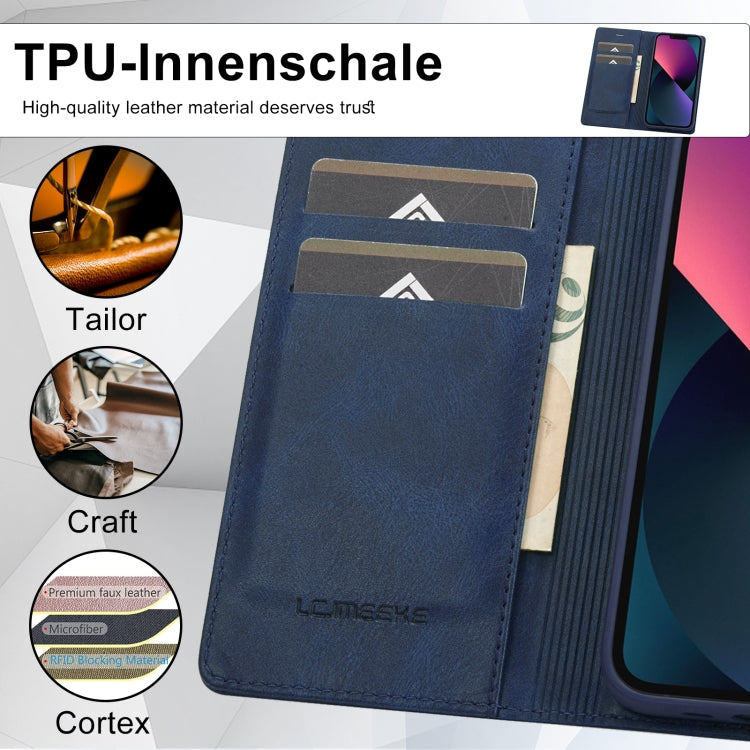 For iPhone 13 Mini LC.IMEEKE RFID Anti-theft Leather Phone Case