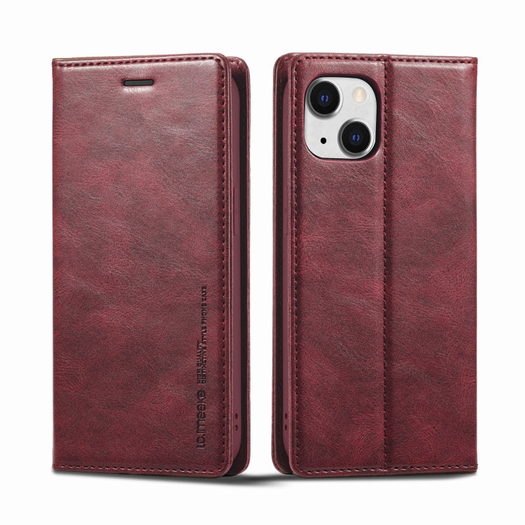 For iPhone 13 Mini LC.IMEEKE RFID Anti-theft Leather Phone Case