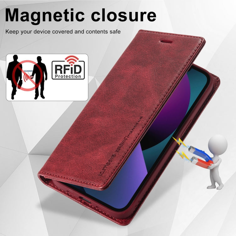 For iPhone 13 Mini LC.IMEEKE RFID Anti-theft Leather Phone Case