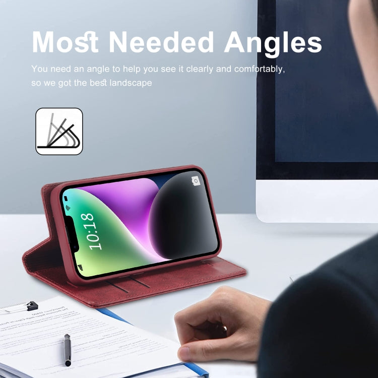 For iPhone 14 LC.IMEEKE RFID Anti-theft Leather Phone Case