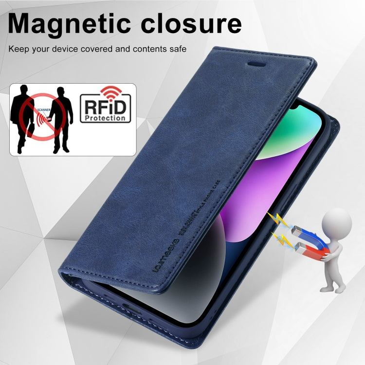 For iPhone 14 Plus LC.IMEEKE RFID Anti-theft Leather Phone Case