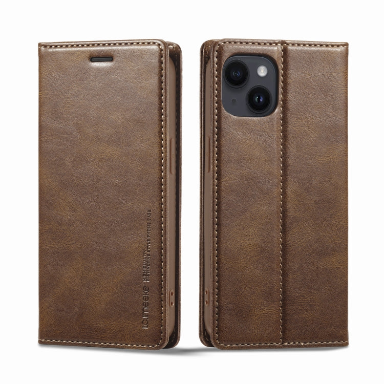 For iPhone 14 Plus LC.IMEEKE RFID Anti-theft Leather Phone Case