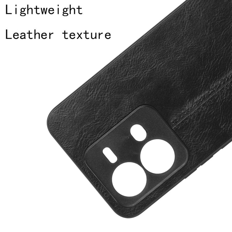 For vivo V25 5G Sewing Cow Pattern Skin PC + PU + TPU Case