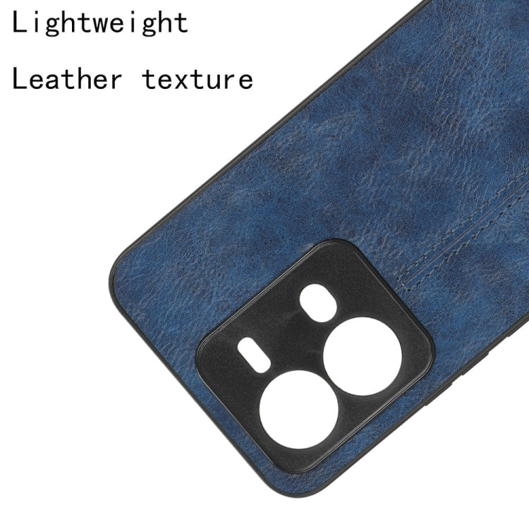 For vivo V25 5G Sewing Cow Pattern Skin PC + PU + TPU Case