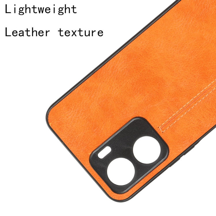 For vivo Y16 4G Sewing Cow Pattern Skin PC + PU + TPU Case