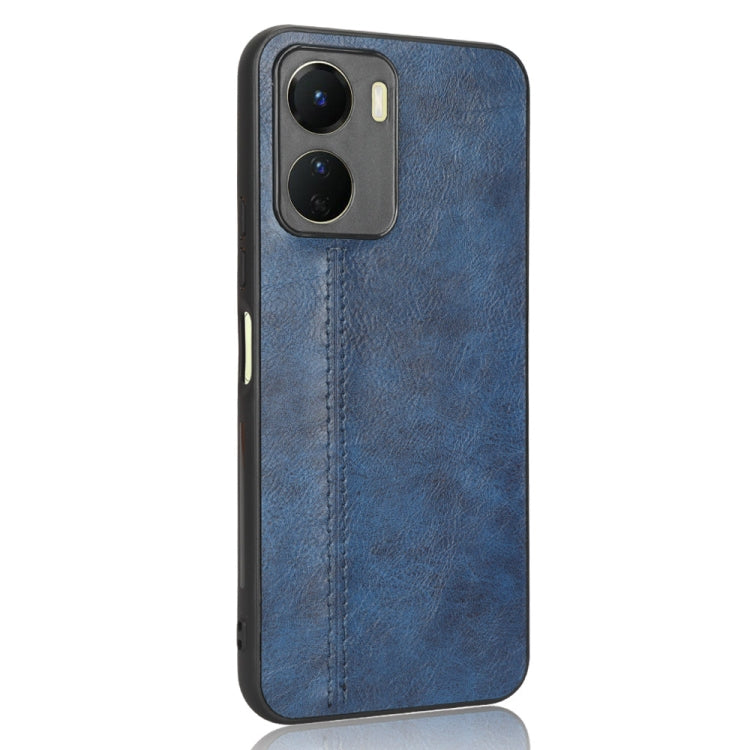 For vivo Y16 4G Sewing Cow Pattern Skin PC + PU + TPU Case