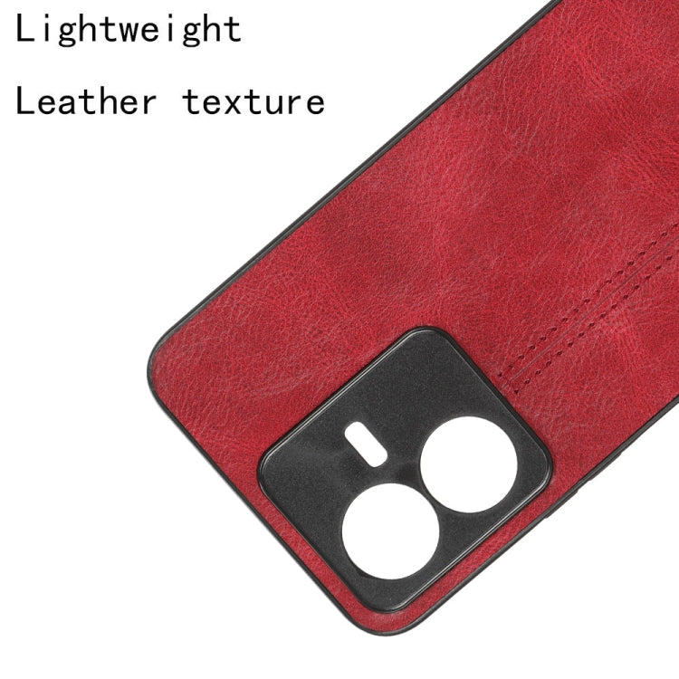 For vivo Y22 4G / Y22s 2022 Sewing Cow Pattern Skin PC + PU + TPU Case