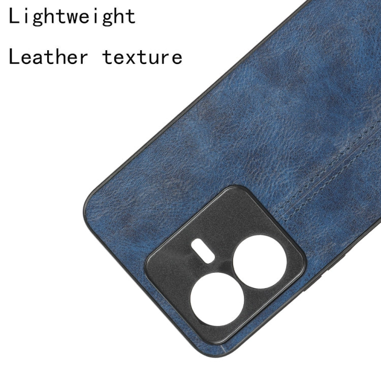 For vivo Y22 4G / Y22s 2022 Sewing Cow Pattern Skin PC + PU + TPU Case