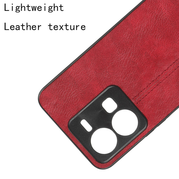 For vivo Y35 4G Sewing Cow Pattern Skin PC + PU + TPU Case