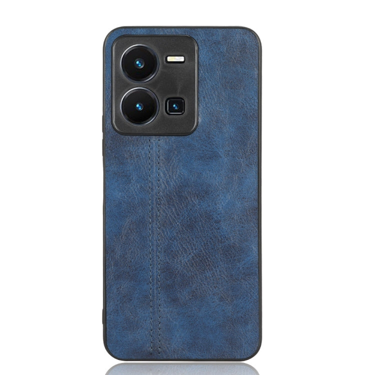 For vivo Y35 4G Sewing Cow Pattern Skin PC + PU + TPU Case