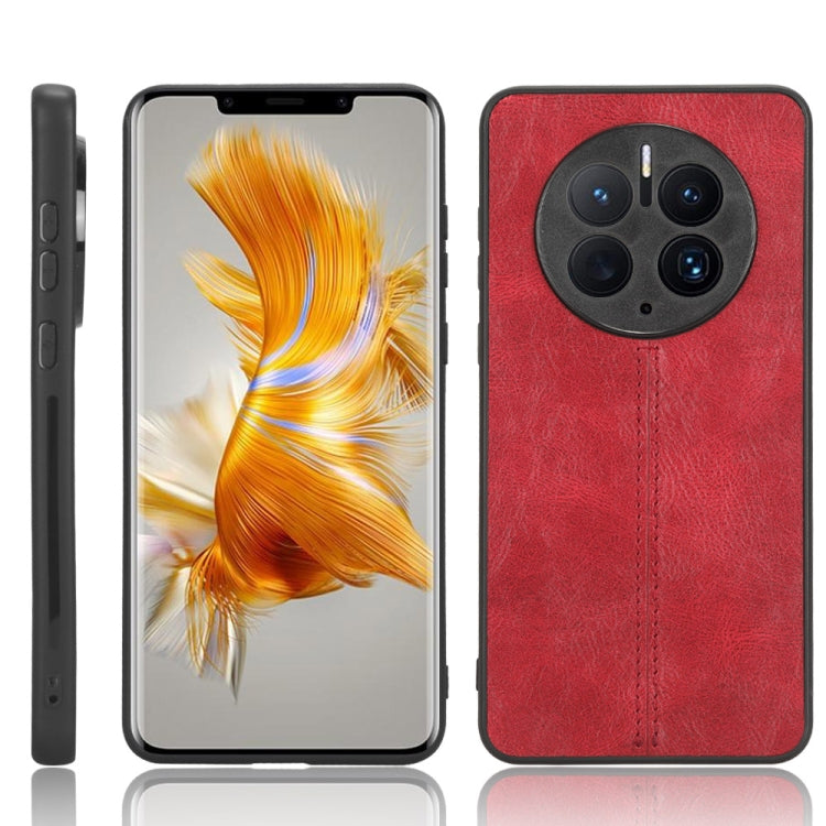 For Huawei Mate 50 Pro Sewing Cow Pattern Skin PC + PU + TPU Case