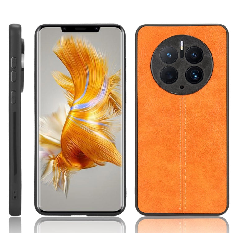 For Huawei Mate 50 Pro Sewing Cow Pattern Skin PC + PU + TPU Case