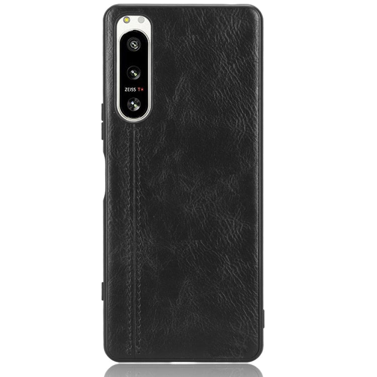 For Sony Xperia 5 IV Sewing Cow Pattern Skin PC + PU + TPU Case