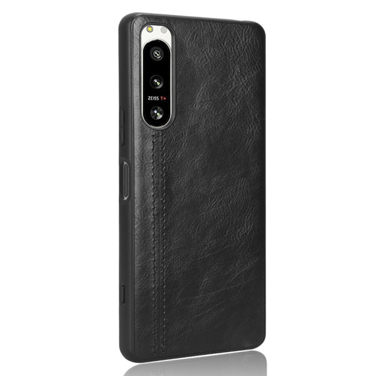 For Sony Xperia 5 IV Sewing Cow Pattern Skin PC + PU + TPU Case