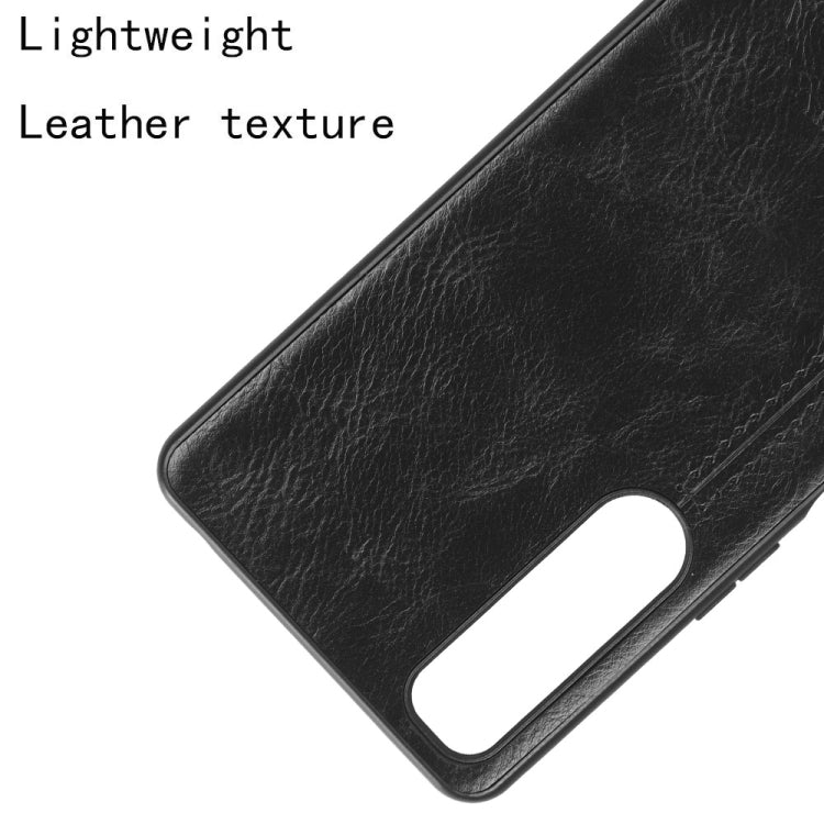 For Sony Xperia 5 IV Sewing Cow Pattern Skin PC + PU + TPU Case