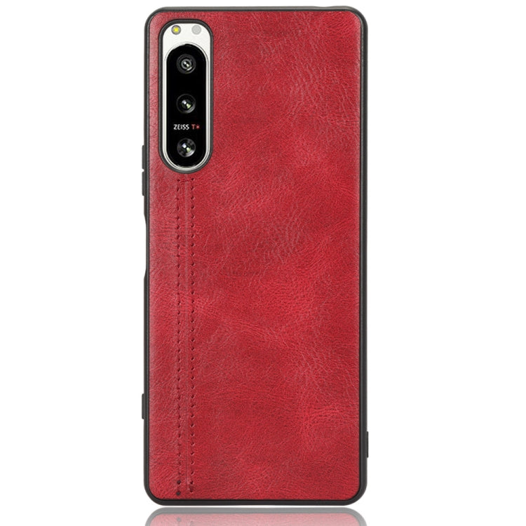 For Sony Xperia 5 IV Sewing Cow Pattern Skin PC + PU + TPU Case