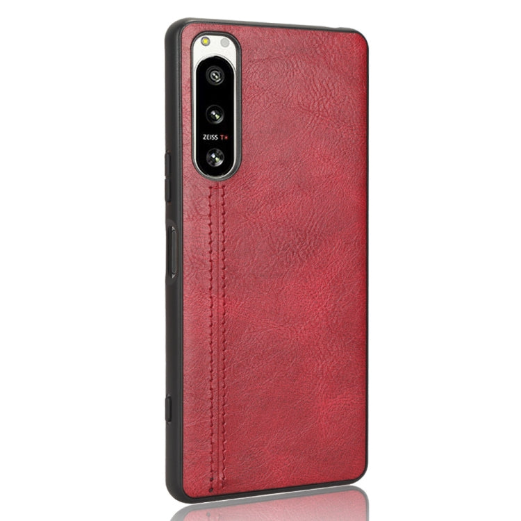 For Sony Xperia 5 IV Sewing Cow Pattern Skin PC + PU + TPU Case