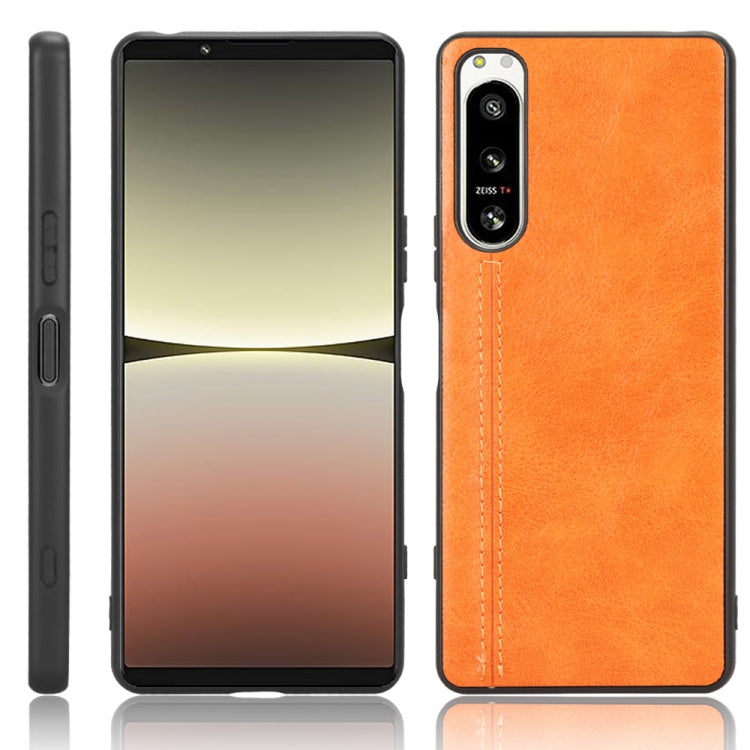 For Sony Xperia 5 IV Sewing Cow Pattern Skin PC + PU + TPU Case