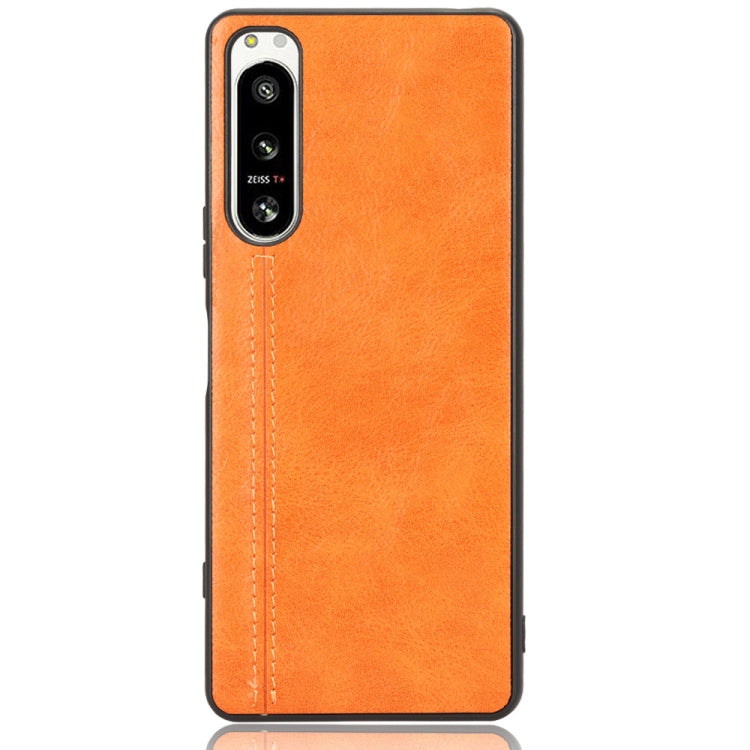 For Sony Xperia 5 IV Sewing Cow Pattern Skin PC + PU + TPU Case