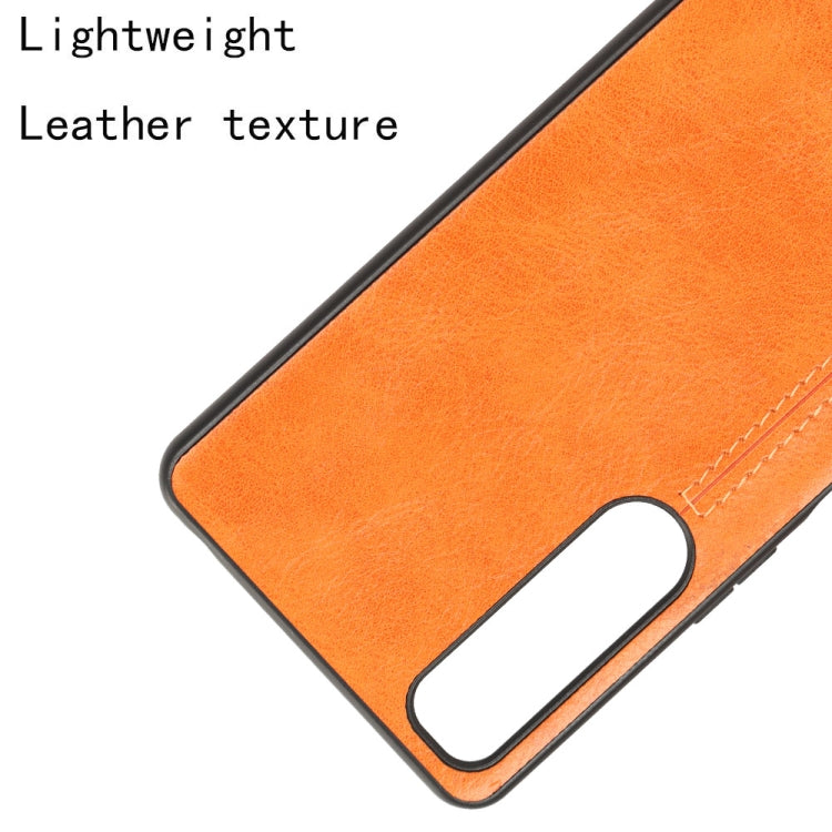 For Sony Xperia 5 IV Sewing Cow Pattern Skin PC + PU + TPU Case