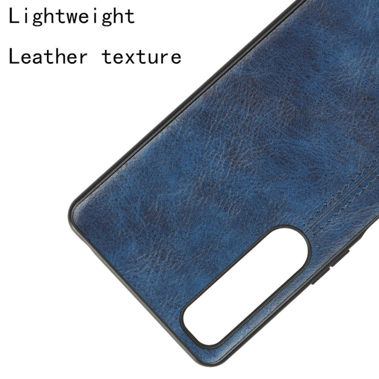 For Sony Xperia 5 IV Sewing Cow Pattern Skin PC + PU + TPU Case