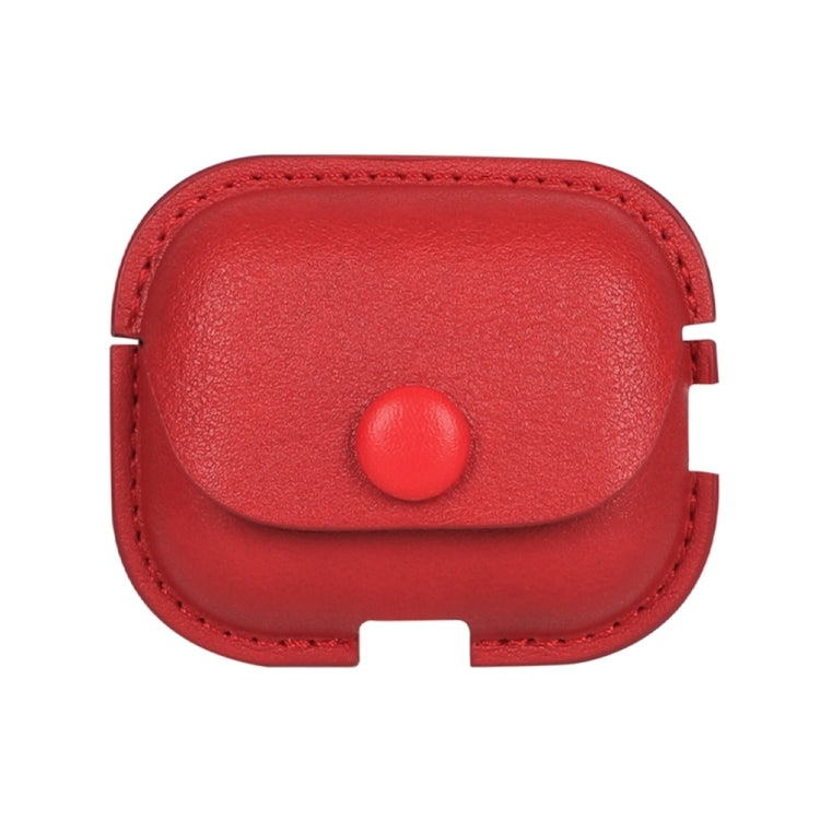 For AirPods Pro 2 Litchi Texture PU Leather Earphone Protective Case with Hook