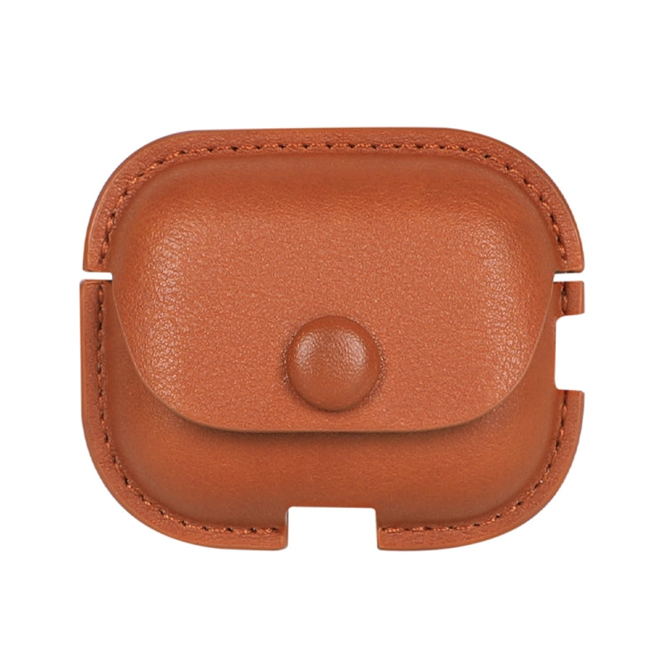 For AirPods Pro 2 Litchi Texture PU Leather Earphone Protective Case with Hook