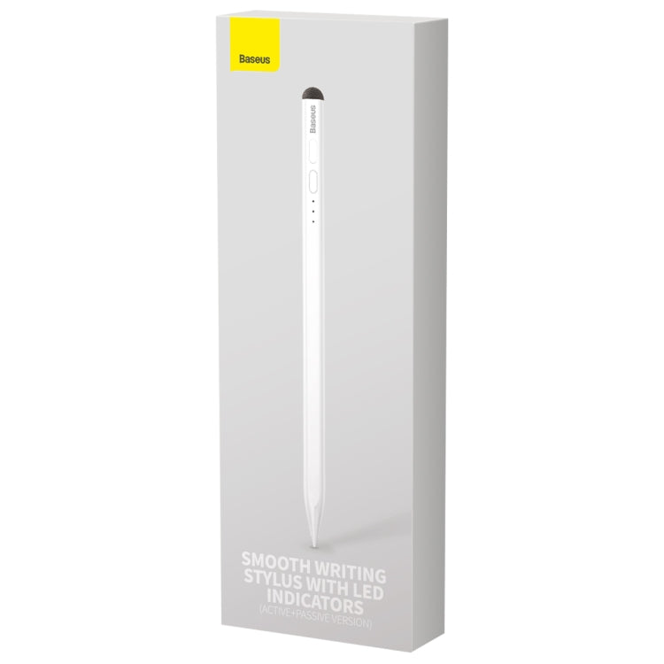 Baseus SXBC040002 LED Indicators Smooth Capacitive Writing Stylus, Active + Passive Version(White)