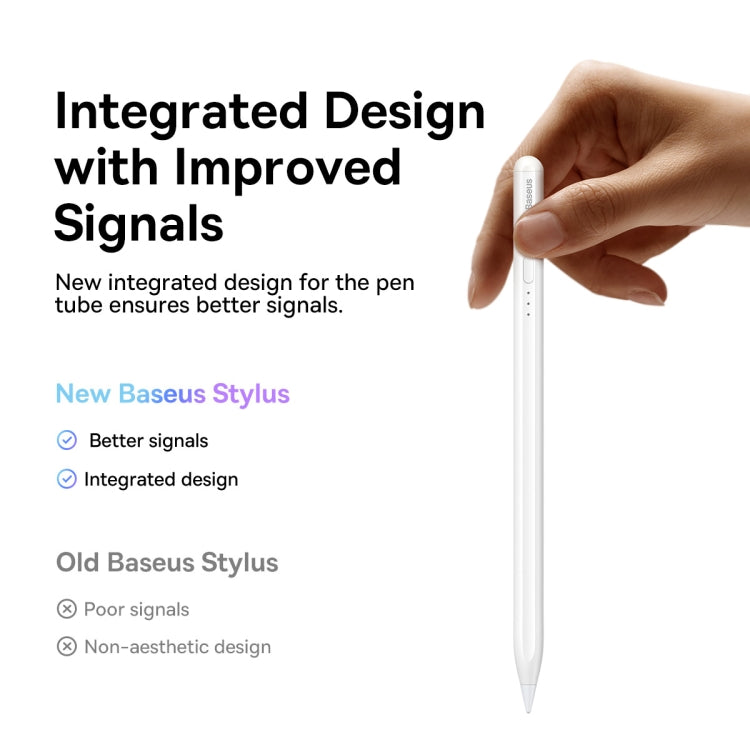 Baseus SXBC040102 LED Indicators Smooth Capacitive Writing Stylus, Active Version(White)