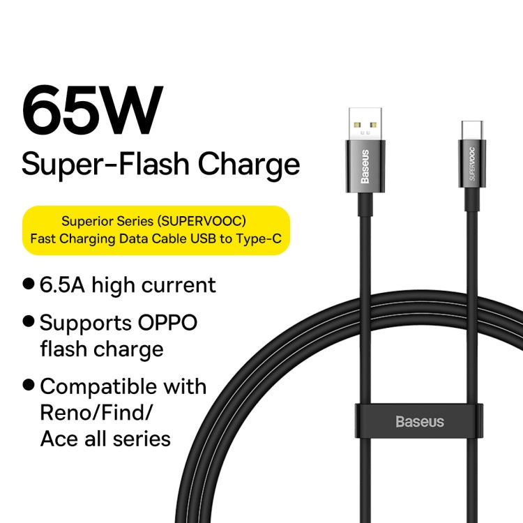 Baseus 2m USB to USB-C / Type-C 65W Flash Charging Data Cable