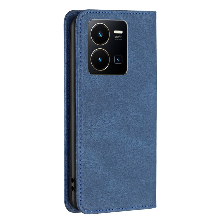 For vivo Y35/Y22 Magnetic RFID Blocking Anti-Theft Leather Phone Case