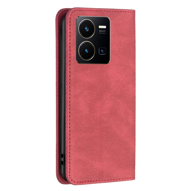 For vivo Y35/Y22 Magnetic RFID Blocking Anti-Theft Leather Phone Case
