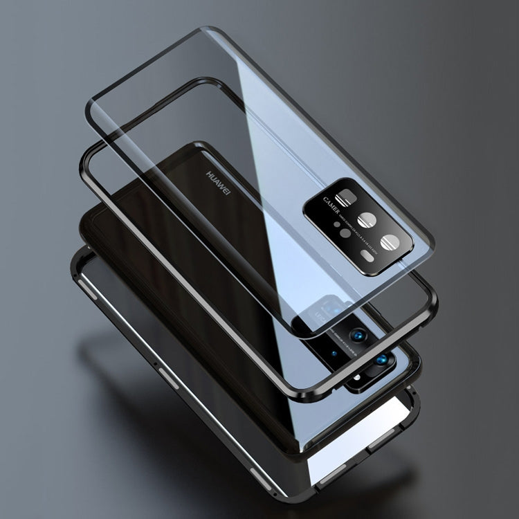For Huawei P40 Pro Shockproof Double-sided Tempered Glass Magnetic Attraction Case with Camera Lens Protector Cover